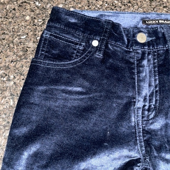 Lucky Brand Indigo Blue Velvet Ava Mid Rise Crop Mini Boot Jeans - Picture 6 of 12
